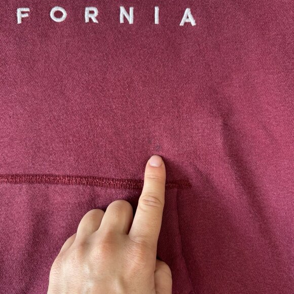 Y2K Hollister Hoodie XS Burgundy Pullover Sweatshirt USA California Embroidered - Picture 3 of 16